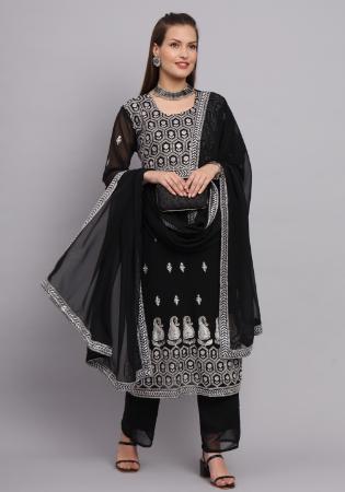 Picture of Sightly Georgette Black Readymade Salwar Kameez