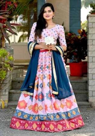 Picture of Superb Chiffon Lavender Blush Lehenga Choli