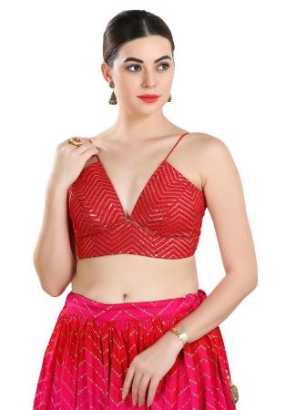 Picture of Exquisite Georgette Fire Brick Designer Blouse