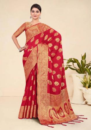 Picture of Charming Chiffon Crimson Saree