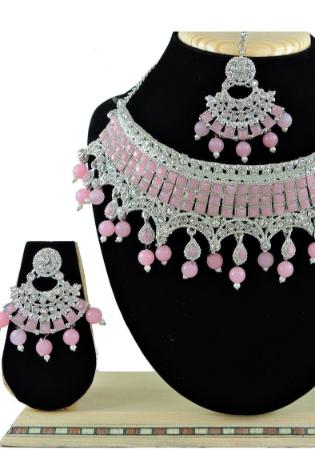 Picture of Ravishing Light Pink Necklace Set