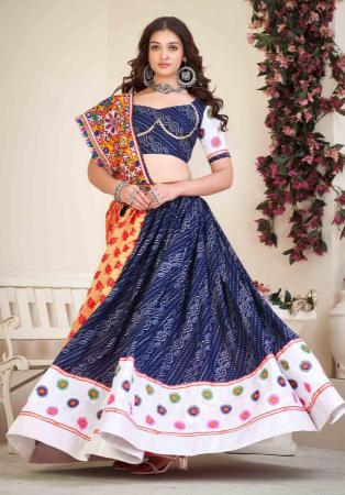 Picture of Georgette & Silk Midnight Blue Lehenga Choli