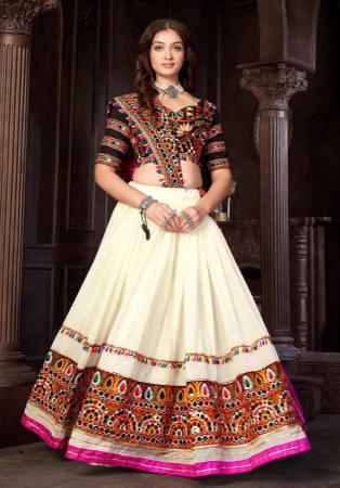 Picture of Elegant Georgette & Silk Cornsilk Lehenga Choli