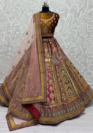 Picture of Exquisite Linen Saddle Brown Lehenga Choli