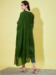 Picture of Chiffon Dark Olive Green Readymade Salwar Kameez