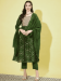 Picture of Chiffon Dark Olive Green Readymade Salwar Kameez