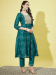 Picture of Charming Chiffon Teal Readymade Salwar Kameez