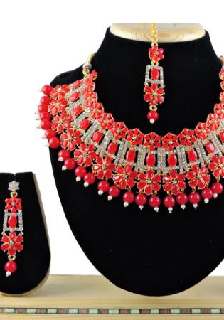 Picture of Exquisite Indian Red Necklace Set