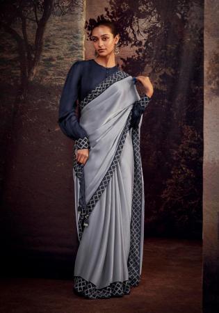 Picture of Bewitching Silk Light Slate Grey Saree