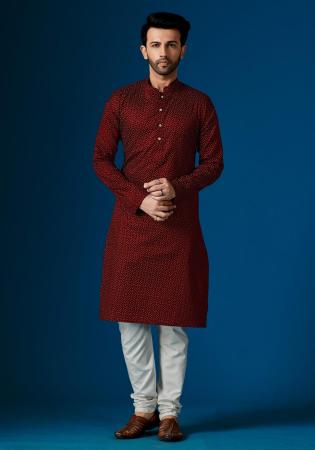 Picture of Lovely Cotton Maroon Kurtas