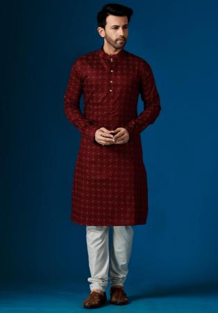 Picture of Lovely Cotton Maroon Kurtas