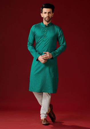 Picture of Enticing Cotton Teal Kurtas