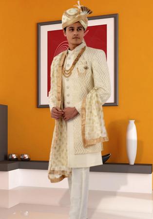 Picture of Beauteous Silk Tan Sherwani