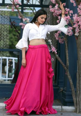 Picture of Chiffon Medium Violet Red Readymade Lehenga Choli