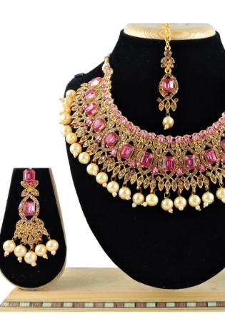 Picture of Charming Hot Pink Necklace Set