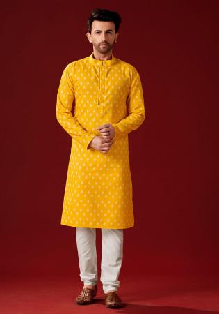 Picture of Elegant Cotton Yellow Kurtas