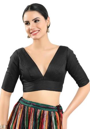 Picture of Resplendent Silk Black Designer Blouse