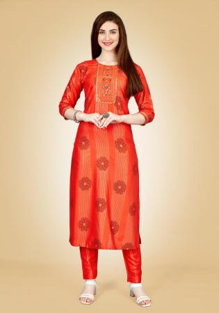 Picture of Pleasing Rayon Tomato Kurtis & Tunic