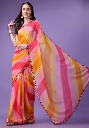 Picture of Bewitching Georgette Dark Golden Rod Saree