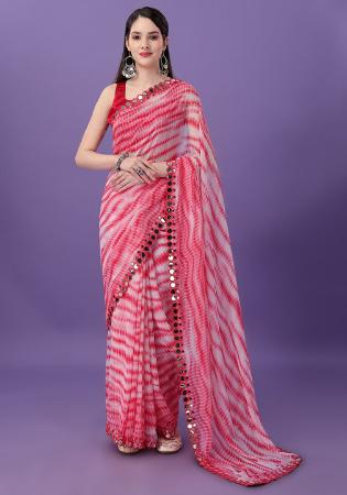 Picture of Gorgeous Georgette Rosy Brown Saree