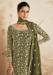 Picture of Georgette Dark Olive Green Straight Cut Salwar Kameez