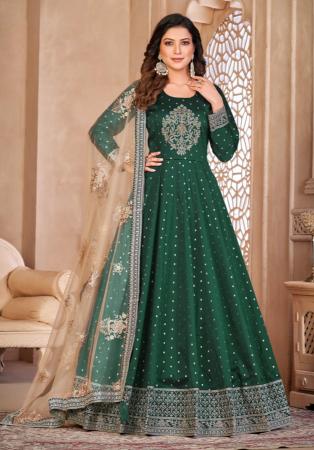 Picture of Splendid Georgette Sea Green Anarkali Salwar Kameez