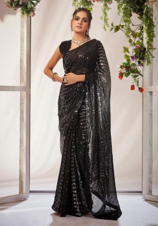 Picture of Magnificent Georgette Black Saree