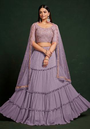 Picture of Statuesque Georgette Rosy Brown Lehenga Choli