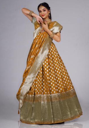 Picture of Good Looking Silk Saddle Brown Lehenga Choli