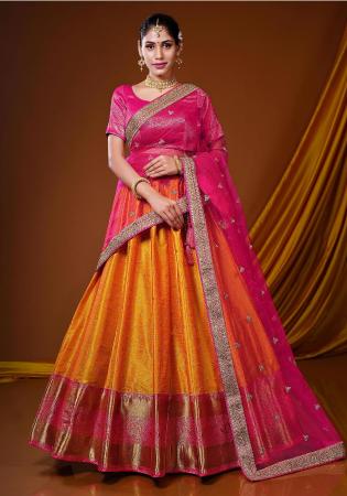 Picture of Taking Silk Golden Rod Lehenga Choli