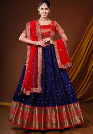 Picture of Appealing Silk Midnight Blue Lehenga Choli