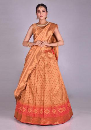 Picture of Lovely Silk Sandy Brown Lehenga Choli