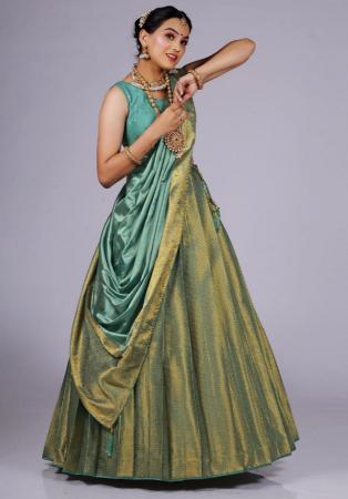 Picture of Shapely Silk Dark Olive Green Lehenga Choli