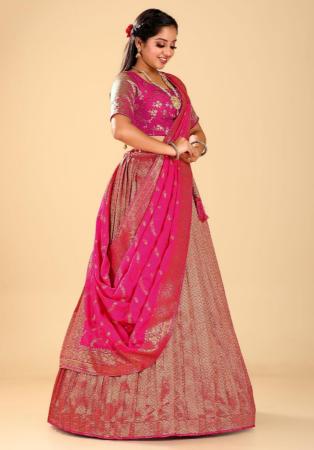 Picture of Statuesque Silk Medium Violet Red Lehenga Choli