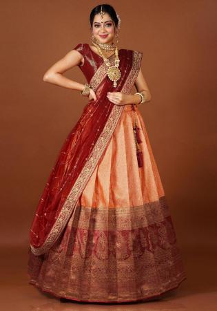 Picture of Gorgeous Silk Coral Lehenga Choli