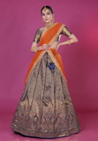 Picture of Beautiful Silk Dim Gray Lehenga Choli