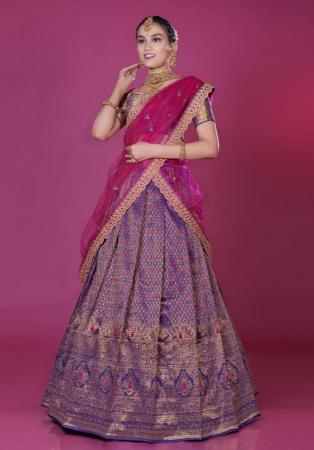 Picture of Wonderful Silk Blue Violet Lehenga Choli