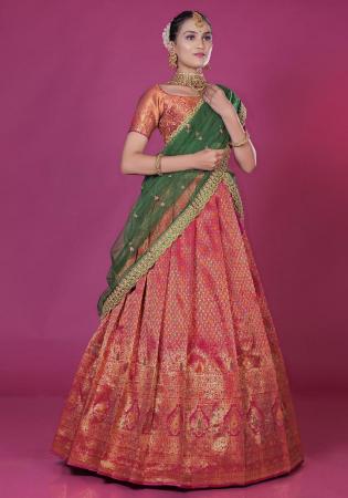 Picture of Appealing Silk Indian Red Lehenga Choli