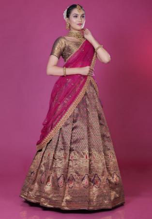 Picture of Graceful Silk Rosy Brown Lehenga Choli