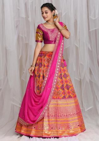 Picture of Splendid Silk Pale Violet Red Lehenga Choli