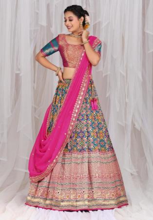 Picture of Taking Silk Medium Violet Red Lehenga Choli