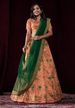 Picture of Wonderful Silk Indian Red Lehenga Choli