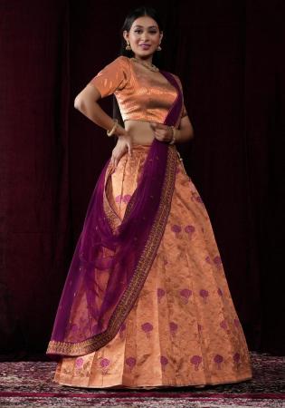 Picture of Beautiful Silk Indian Red Lehenga Choli