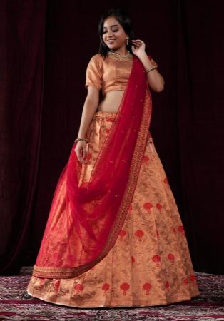 Picture of Gorgeous Silk Dark Red Lehenga Choli