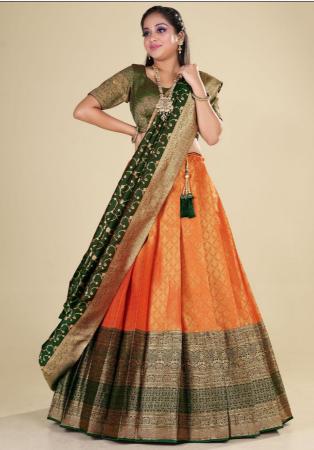 Picture of Fine Silk Sandy Brown Lehenga Choli