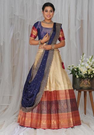 Picture of Wonderful Silk Tan Lehenga Choli