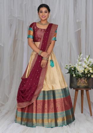 Picture of Good Looking Silk Tan Lehenga Choli