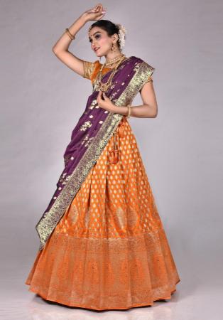 Picture of Fascinating Silk Chocolate Lehenga Choli