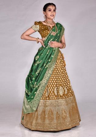 Picture of Admirable Silk Dark Khaki Lehenga Choli