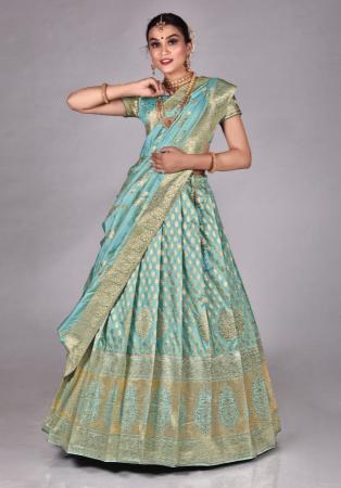 Picture of Splendid Silk Dark Sea Green Lehenga Choli